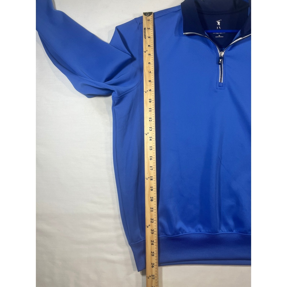 F&G Tech Mens Quarter Zip Golf Pullover Blue Performance Mock Neck‎ Size M - Picture 4 of 11